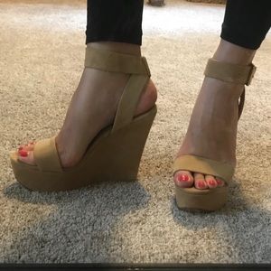 Suede or suede like Aldo wedges